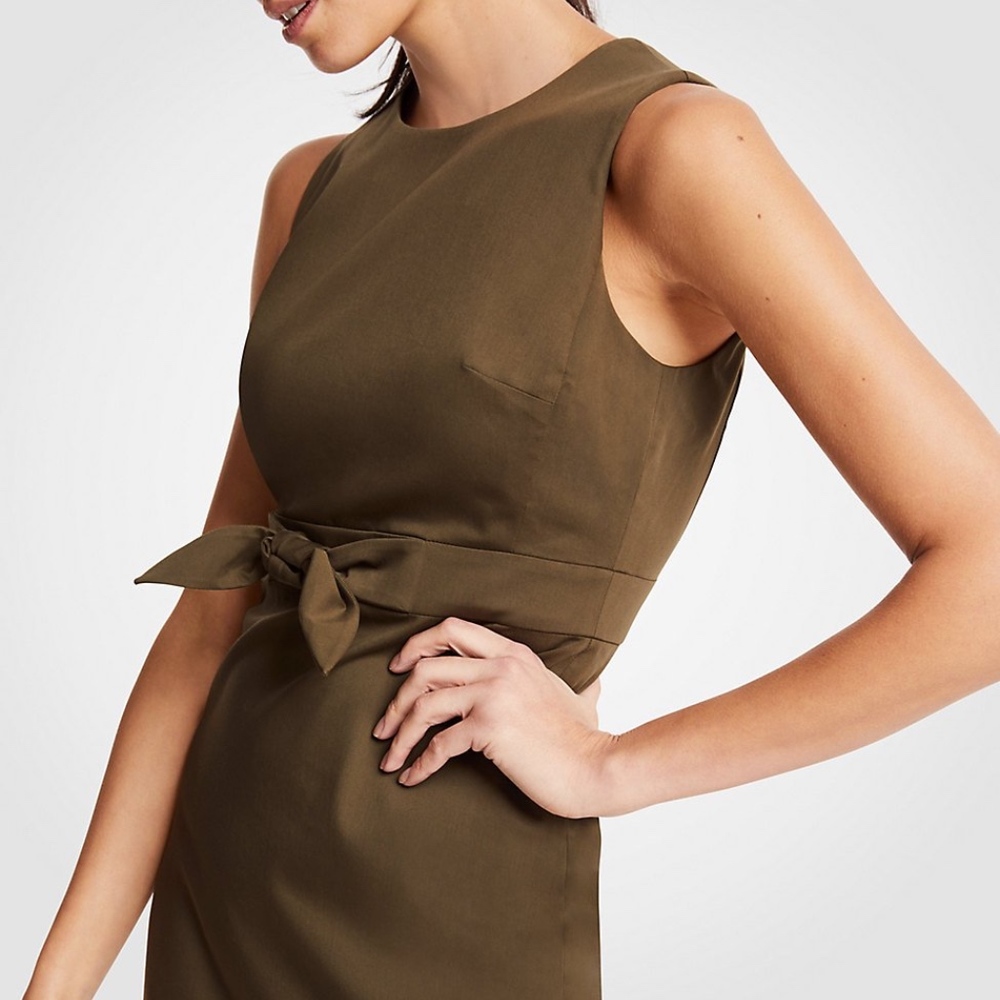 Ann Taylor NWT Cotton Sateen Tie-front Dress